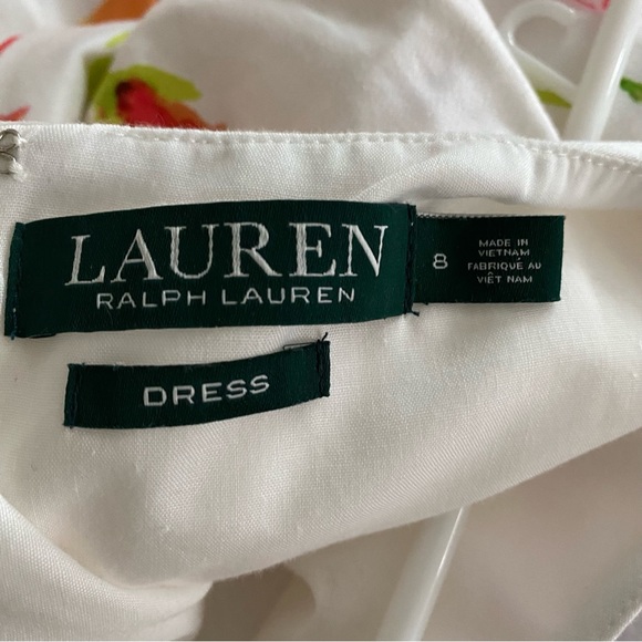Lauren Ralph Lauren Dress White floral sateen Tamal NWOT SZ 8 - Picture 5 of 14